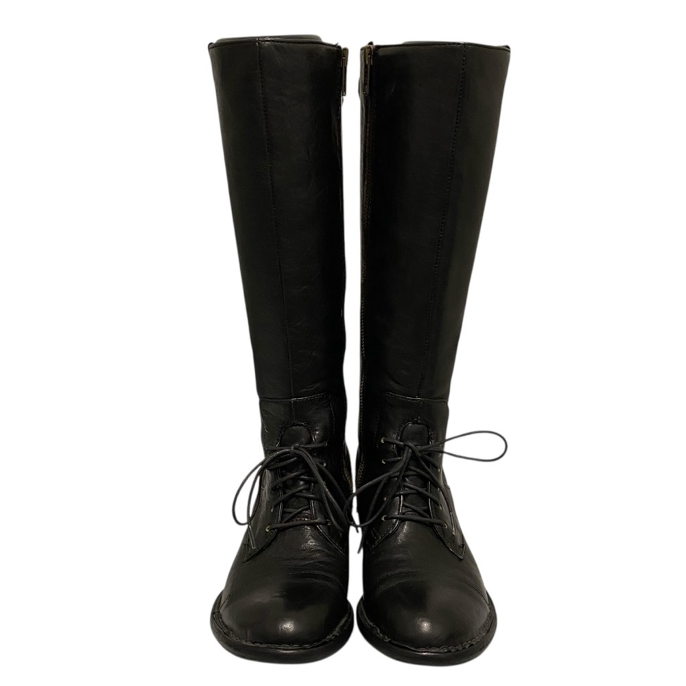 Born Crown Solid Black Leather Upper Boots - image 1